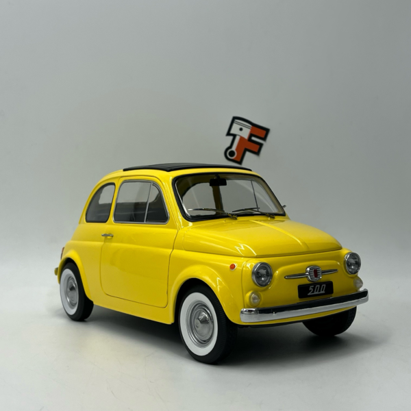 Miniature Fiat 500F Giallo 1968 au 1/12 KK Scale vendue en Suisse