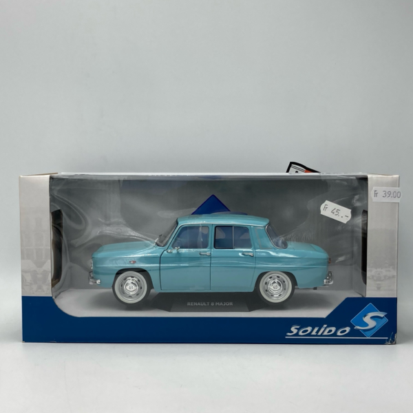 Miniature Renault 8 Major 1967 bleu clair 1/18 Solido vendue en Suisse