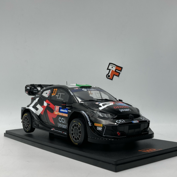 Miniature Toyota Yaris GR Rally1 WRC Hybrid Sweden Rally 2024 #33 Evans 1/18 vendue en Suisse