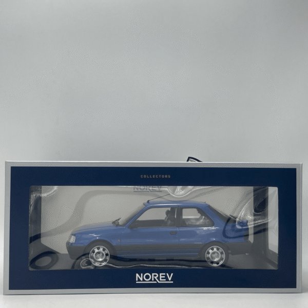 Miniature Peugeot 309 GTi 16 1991 Bleu Miami Norev 1/18 vendue en Suisse