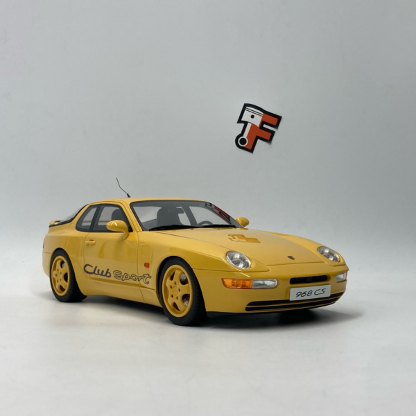 Miniature Porsche 968 CS 1993 jaune série limitée 1/18 vendue en Suisse