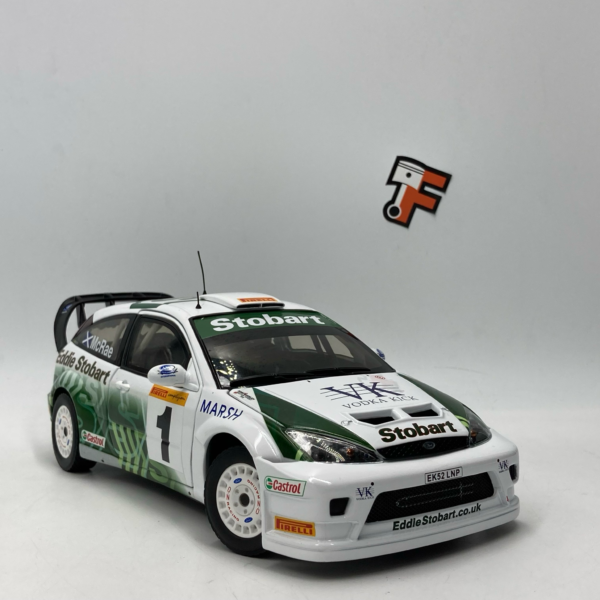 Miniature Ford Focus RS WRC #1 Pirelli Rally 2003 Colin McRae échelle 1/18 série limitée vendue en Suisse