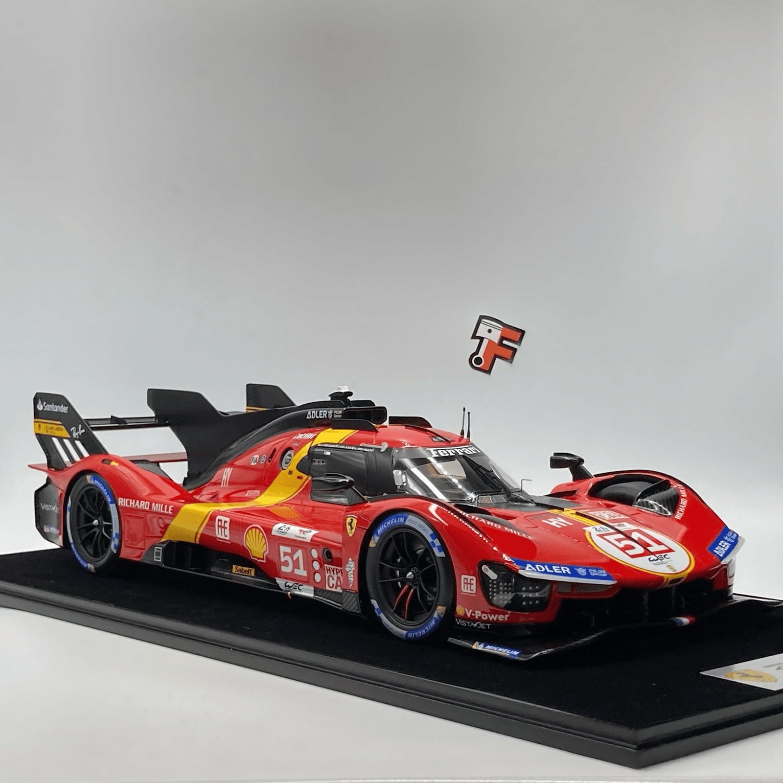 Miniature Ferrari 499P numéro 51 gagnante des 24 Heures du Mans 2023