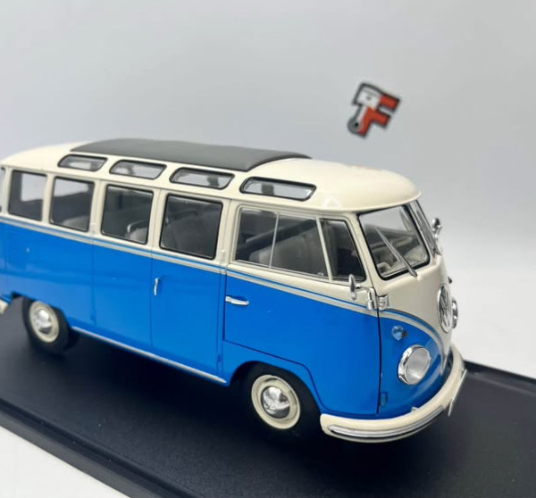 Miniature Volkswagen T1 Samba Baby Blue White 1962 Solido 1/18 vendue en Suisse
