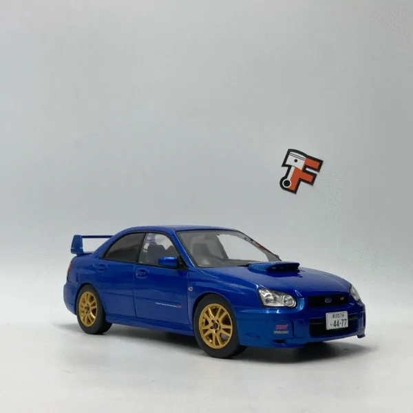 Miniature Subaru Impreza WRX STI Sonic Blue 2003 échelle 1/18 vendue en Suisse