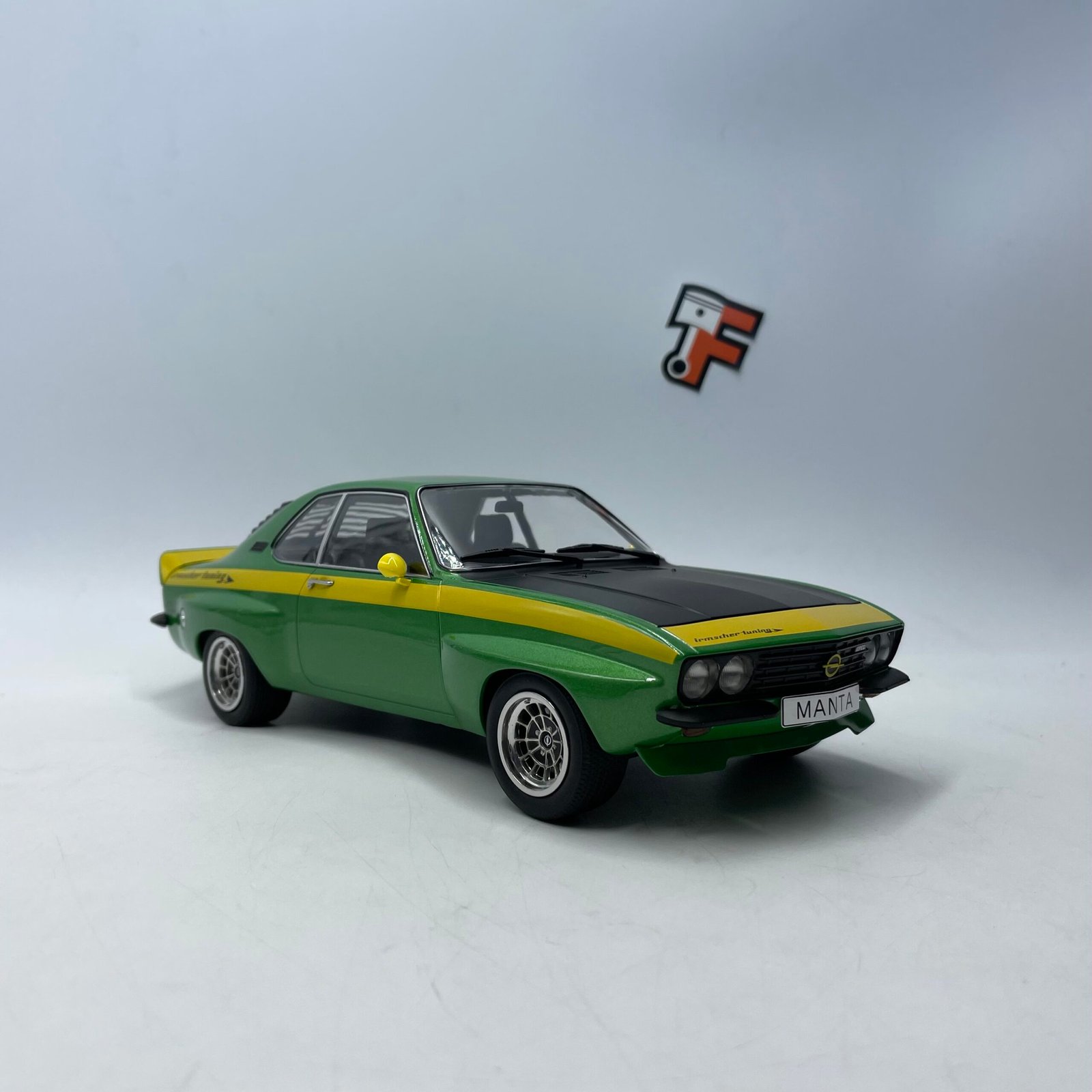 Miniature Opel Manta A Irmscher 1974 Green Yellow 1/18 vendue en Suisse