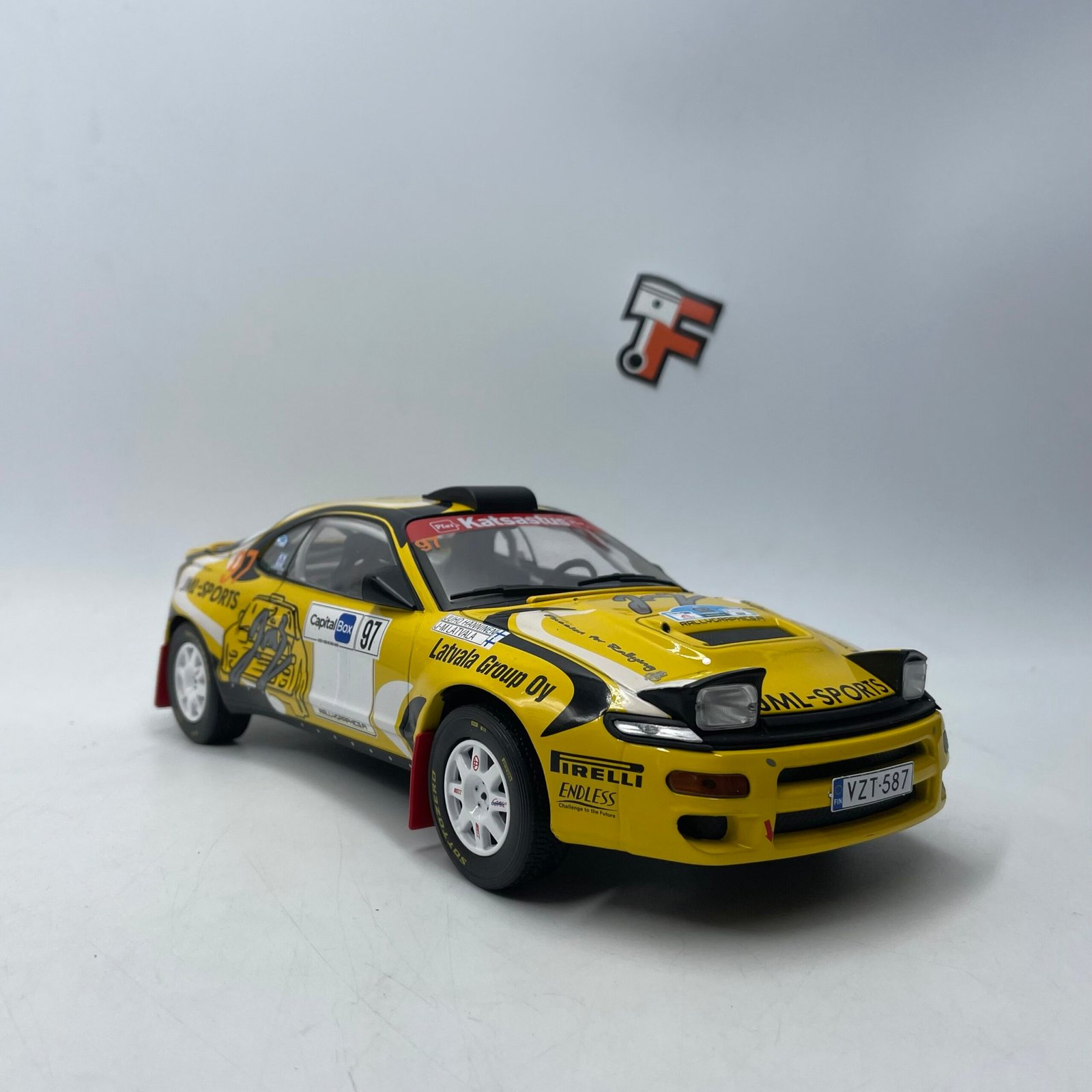 Miniature Toyota Celica GT-FOUR ST185 Arctic Rally 2024 Ixo 1/18 Suisse