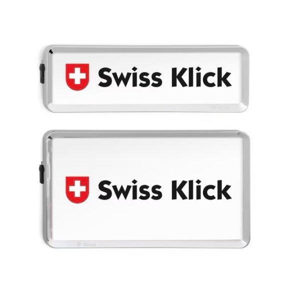 Cadre de plaque Swiss Klick chrome vendu en Suisse