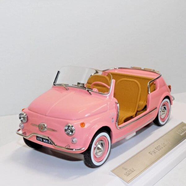 Miniature Fiat 500 Jolly Pink 1965 édition limitée Norev vendue en Suisse