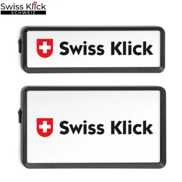 Cadre de plaque Swiss Klick carré noir vendu en Suisse