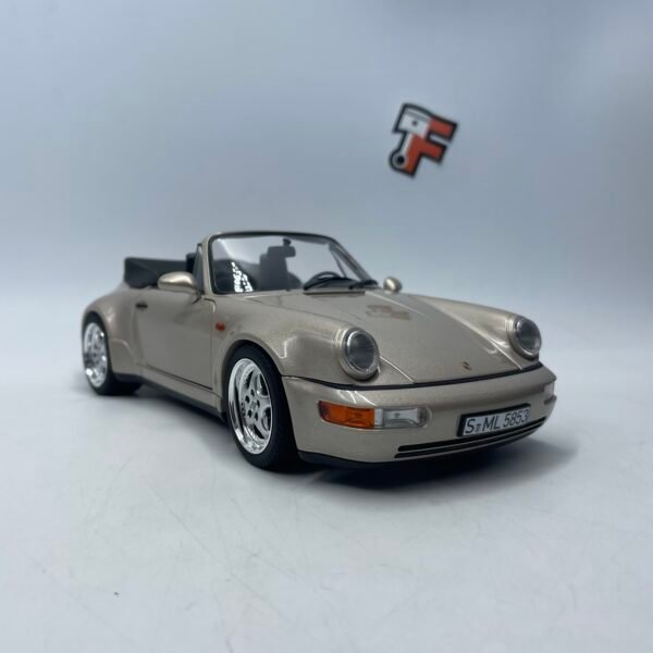 Miniature Porsche 911 Turbo Look Cabriolet 1992 Zermatt Silver Metallic Norev 1/18 vendue en Suisse.