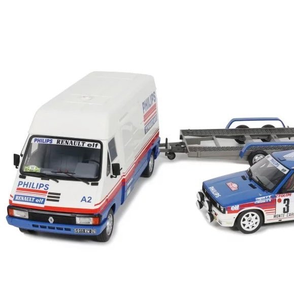Miniature Rally Pack Renault Monte-Carlo 1987 Renault 11 Turbo Gr.A + Renault Master Remorque 1/18 vendue en Suisse