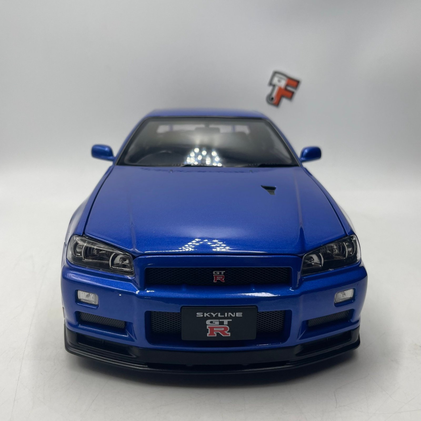Nissan Skyline GT-R R34 V-Spec II BBS 2001 Blue 1/12 – Image 2