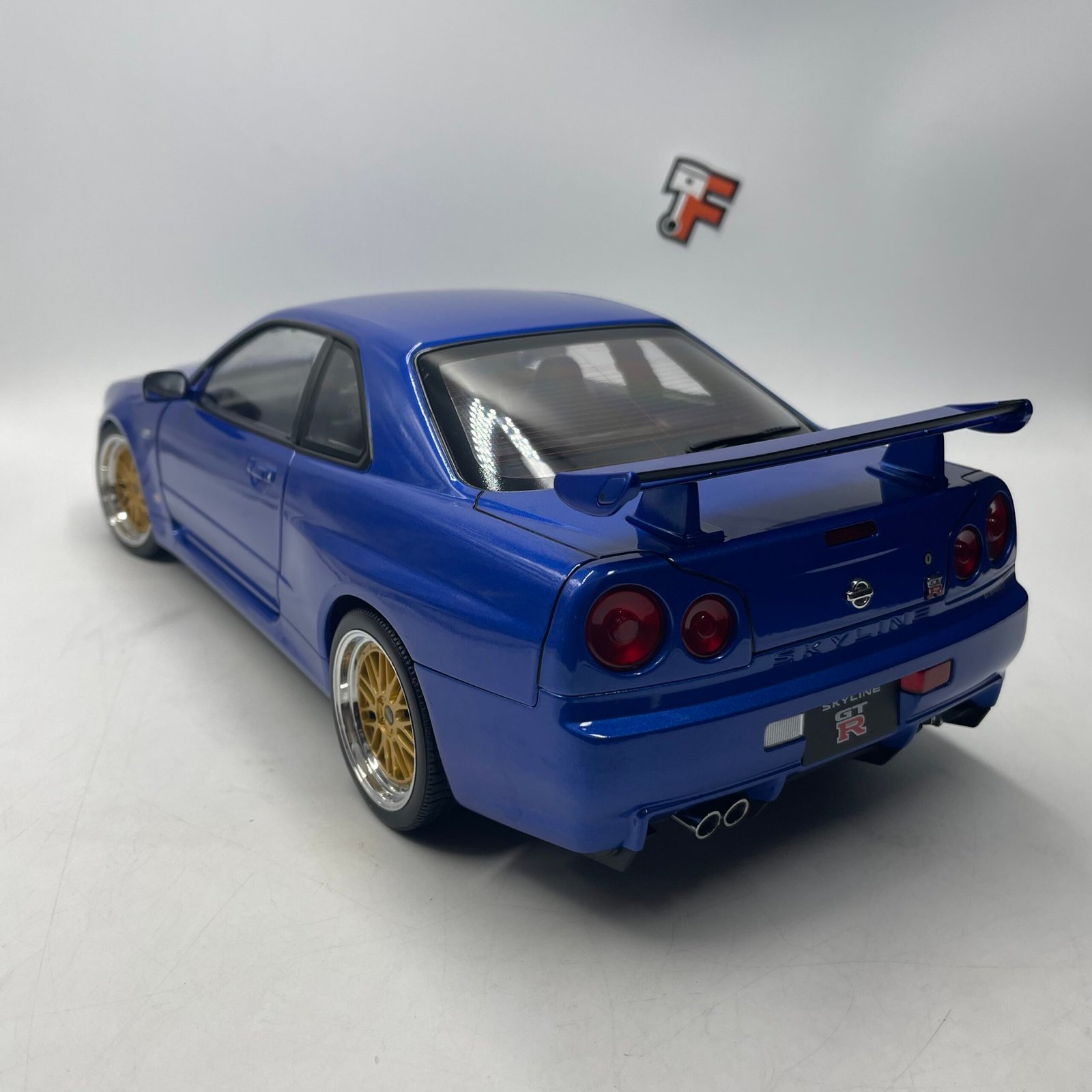 Nissan Skyline GT-R R34 V-Spec II BBS 2001 Blue 1/12 – Image 5