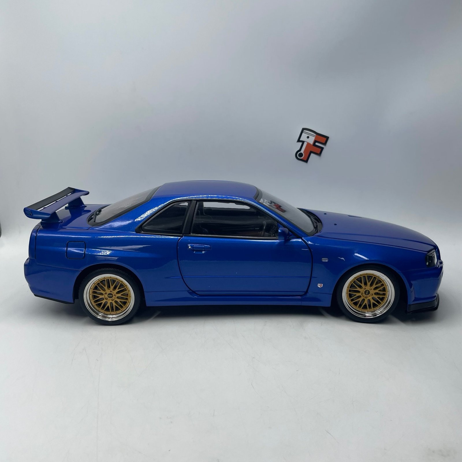 Nissan Skyline GT-R R34 V-Spec II BBS 2001 Blue 1/12 – Image 8