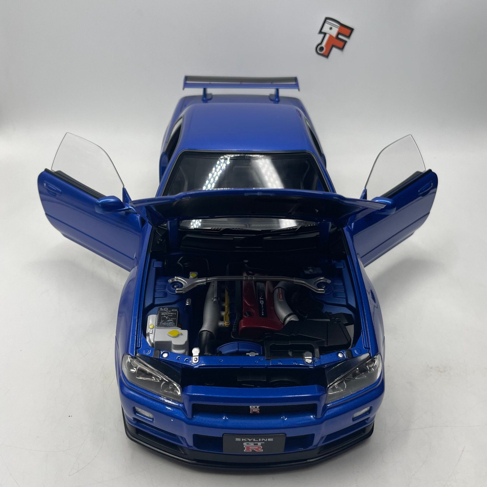 Nissan Skyline GT-R R34 V-Spec II BBS 2001 Blue 1/12 – Image 11