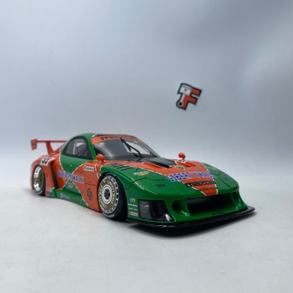 Miniature LB-WORKS Mazda RX-7 Super Silhouette 2024 Vert/Orange 1/18 GT Spirit vendue en Suisse