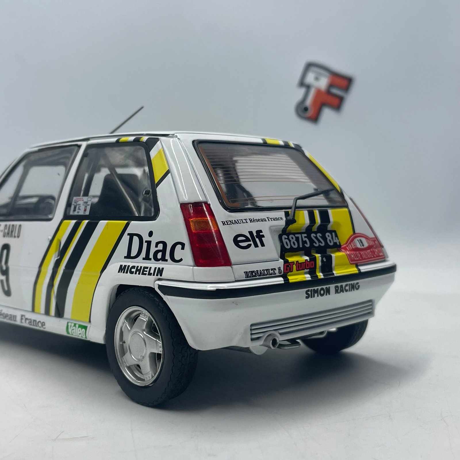 Renault 5 GT Turbo Mk2 Rally Monte Carlo 1989 #19 White Yellow 1/18 – Image 12