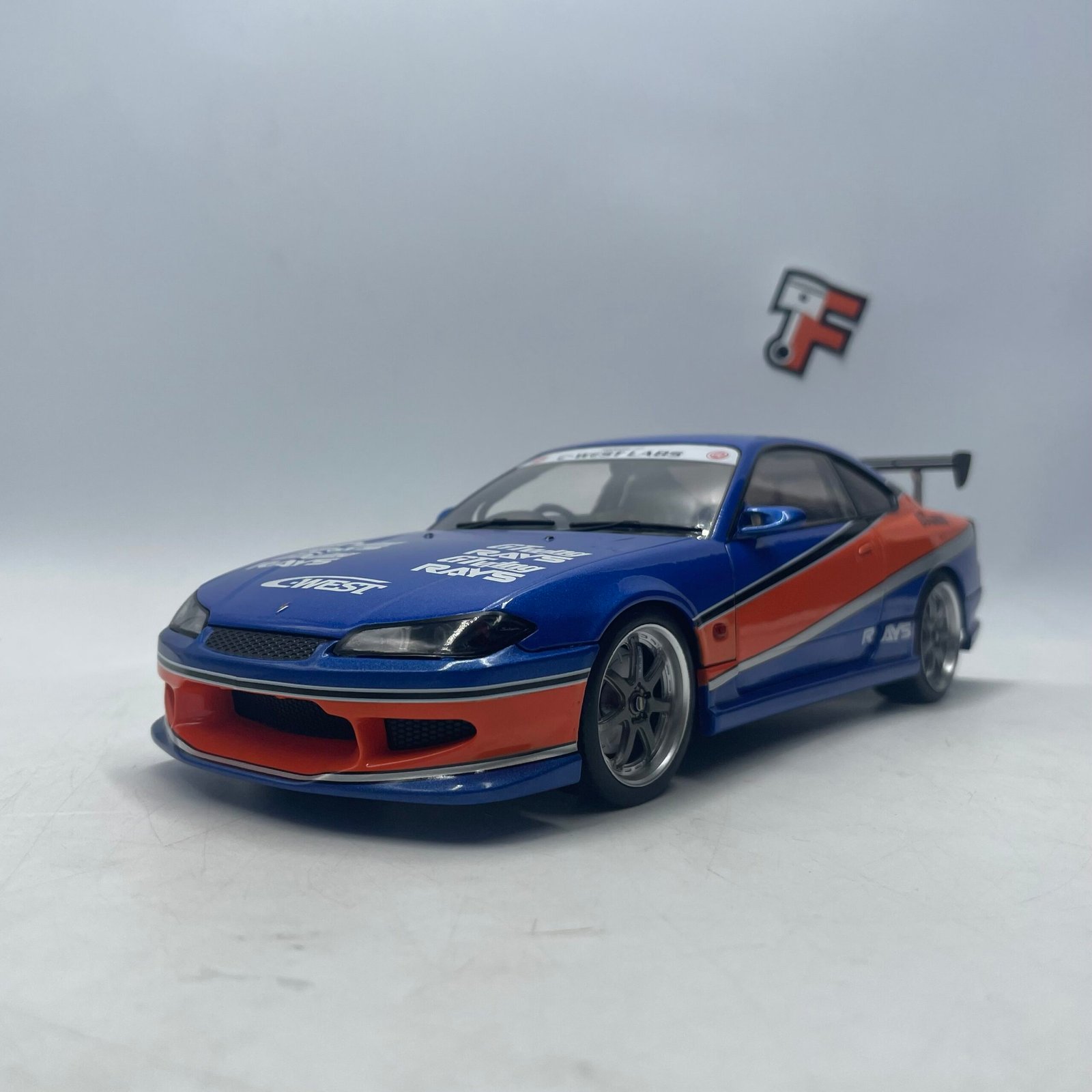 Nissan Silvia S15 Spec-S "Fast and Furious Mona Lisa" Tokyo 6 Blue Orange 1/18 – Image 3