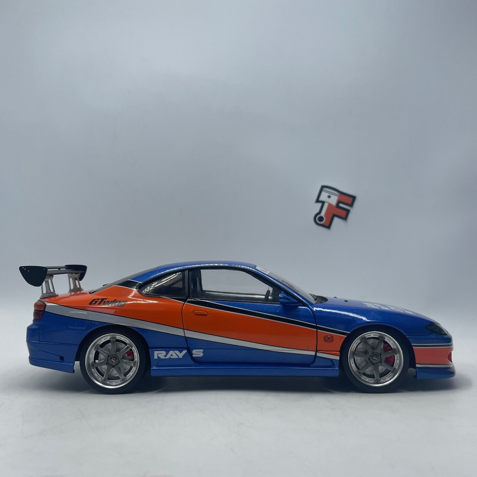 Nissan Silvia S15 Spec-S "Fast and Furious Mona Lisa" Tokyo 6 Blue Orange 1/18 – Image 8