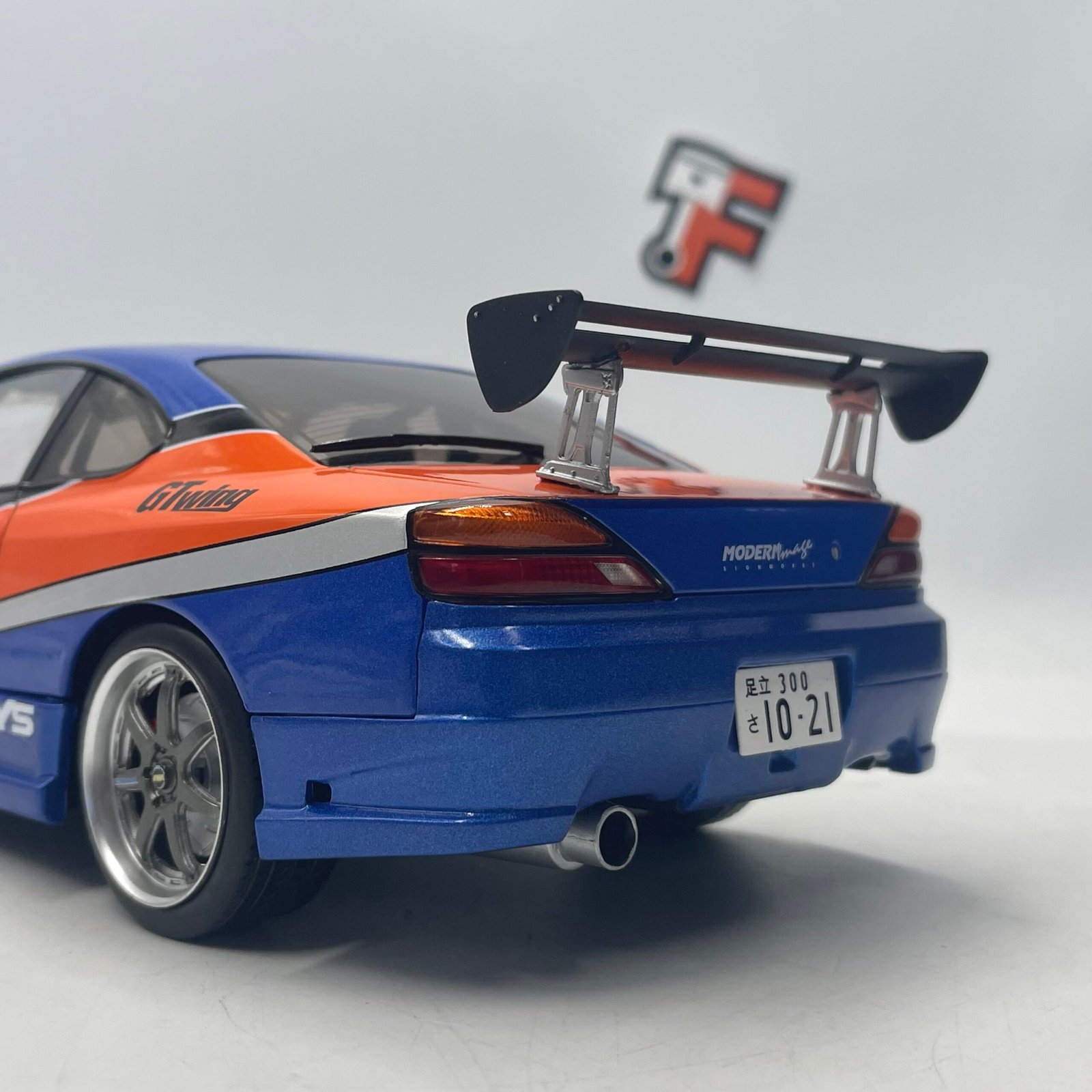 Nissan Silvia S15 Spec-S "Fast and Furious Mona Lisa" Tokyo 6 Blue Orange 1/18 – Image 13