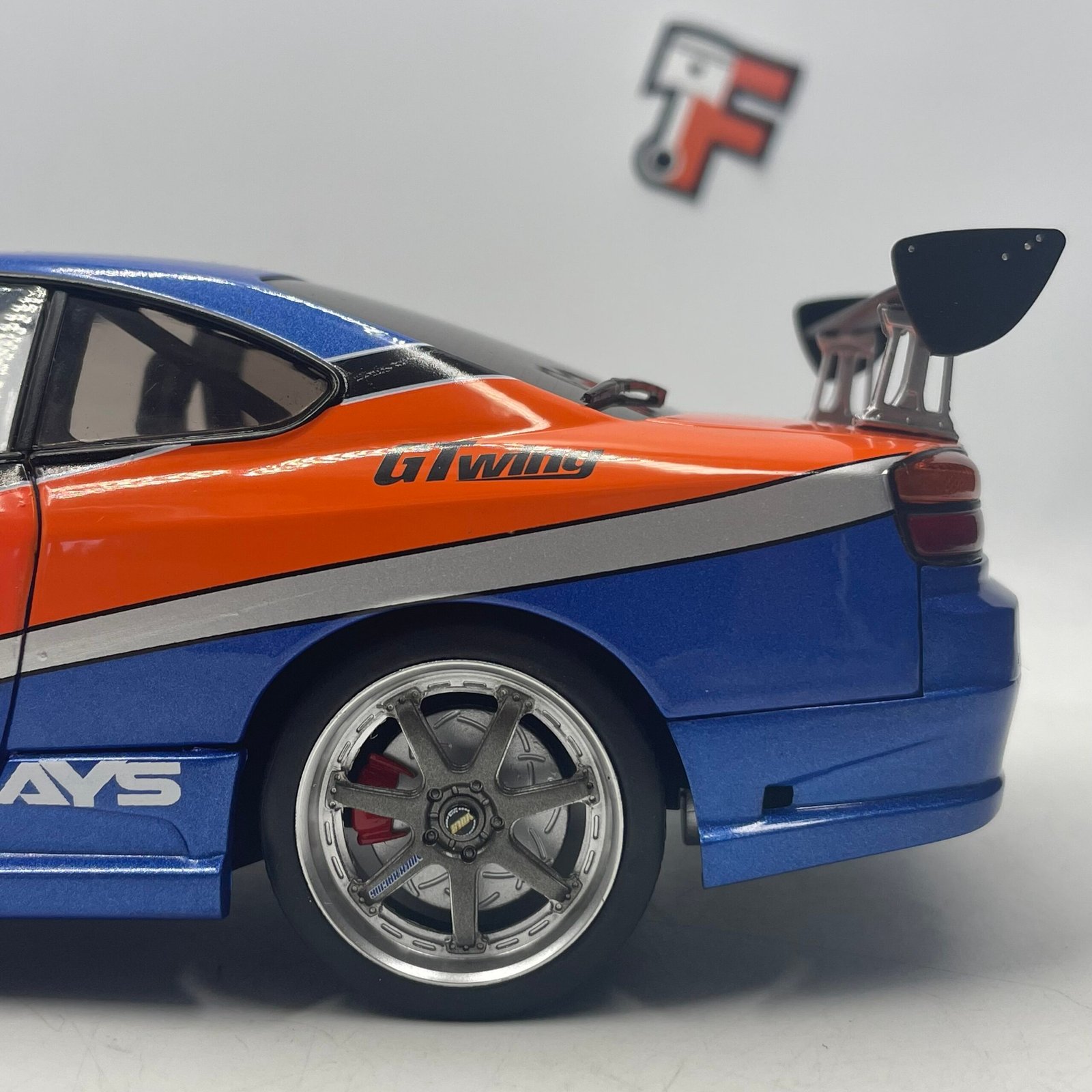 Nissan Silvia S15 Spec-S "Fast and Furious Mona Lisa" Tokyo 6 Blue Orange 1/18 – Image 14